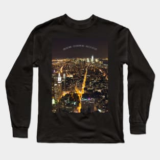 Downtown Manhattan Night Lights Long Sleeve T-Shirt